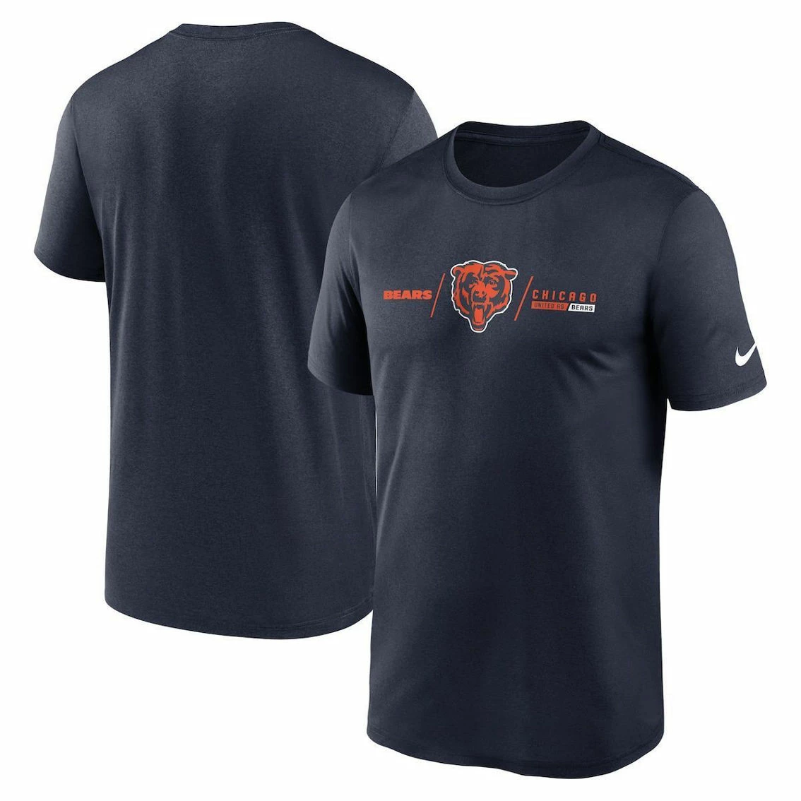 Nike Men's Navy Chicago Bears Horizontal Lockup Legend Performance T-Shirt 4 Nike Men's Navy Chicago Bears Horizontal Lockup Legend Performance T-Shirt - Image 2