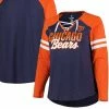 Fanatics Branded Women's Navy/Orange Chicago Bears Plus Size True To Form Lace-Up V-Neck Raglan Long Sleeve T-Shirt 2 Fanatics Branded Women's Navy/Orange Chicago Bears Plus Size True To Form Lace-Up V-Neck Raglan Long Sleeve T-Shirt -Fanatics DSCO1153008654 ANGEBL