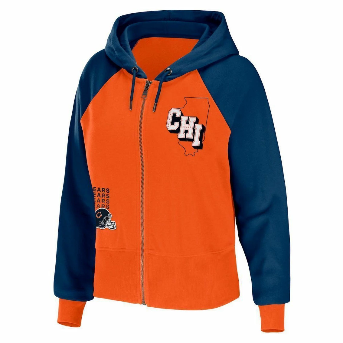 WEAR By Erin Andrews Women's Orange Chicago Bears Colorblock Full-Zip Hoodie 5 WEAR By Erin Andrews Women's Orange Chicago Bears Colorblock Full-Zip Hoodie - Image 3