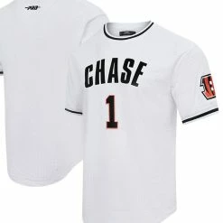 Pro Standard Men's Ja'Marr Chase White Cincinnati Bengals Mesh Player Name & Number Top