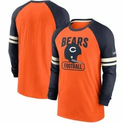 Men's Nike Orange/Navy Chicago Bears Throwback Raglan Long Sleeve T-Shirt 7 Men's Nike Orange/Navy Chicago Bears Throwback Raglan Long Sleeve T-Shirt -Fanatics DSCO1153010415 2294 ALT1