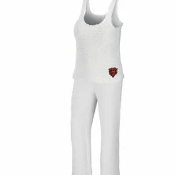 WEAR By Erin Andrews Women's Cream Chicago Bears Cozy Scoop Neck Tank Top & Pants Sleep Set