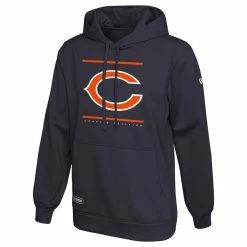 Men's New Era Navy Chicago Bears Combine Authentic Split Defense Pullover Hoodie