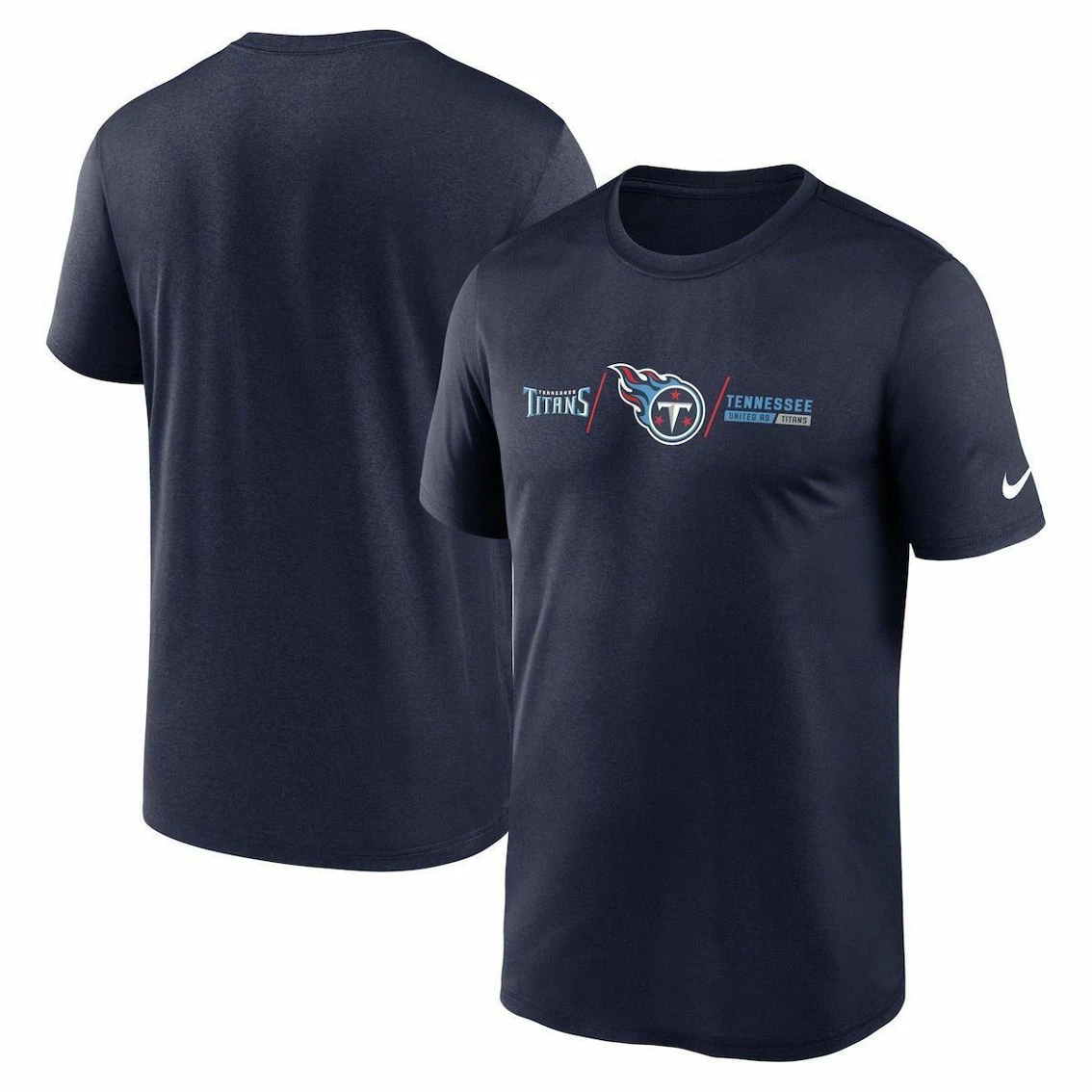 Nike Men's Navy Tennessee Titans Horizontal Lockup Legend Performance T-Shirt 4 Nike Men's Navy Tennessee Titans Horizontal Lockup Legend Performance T-Shirt - Image 2