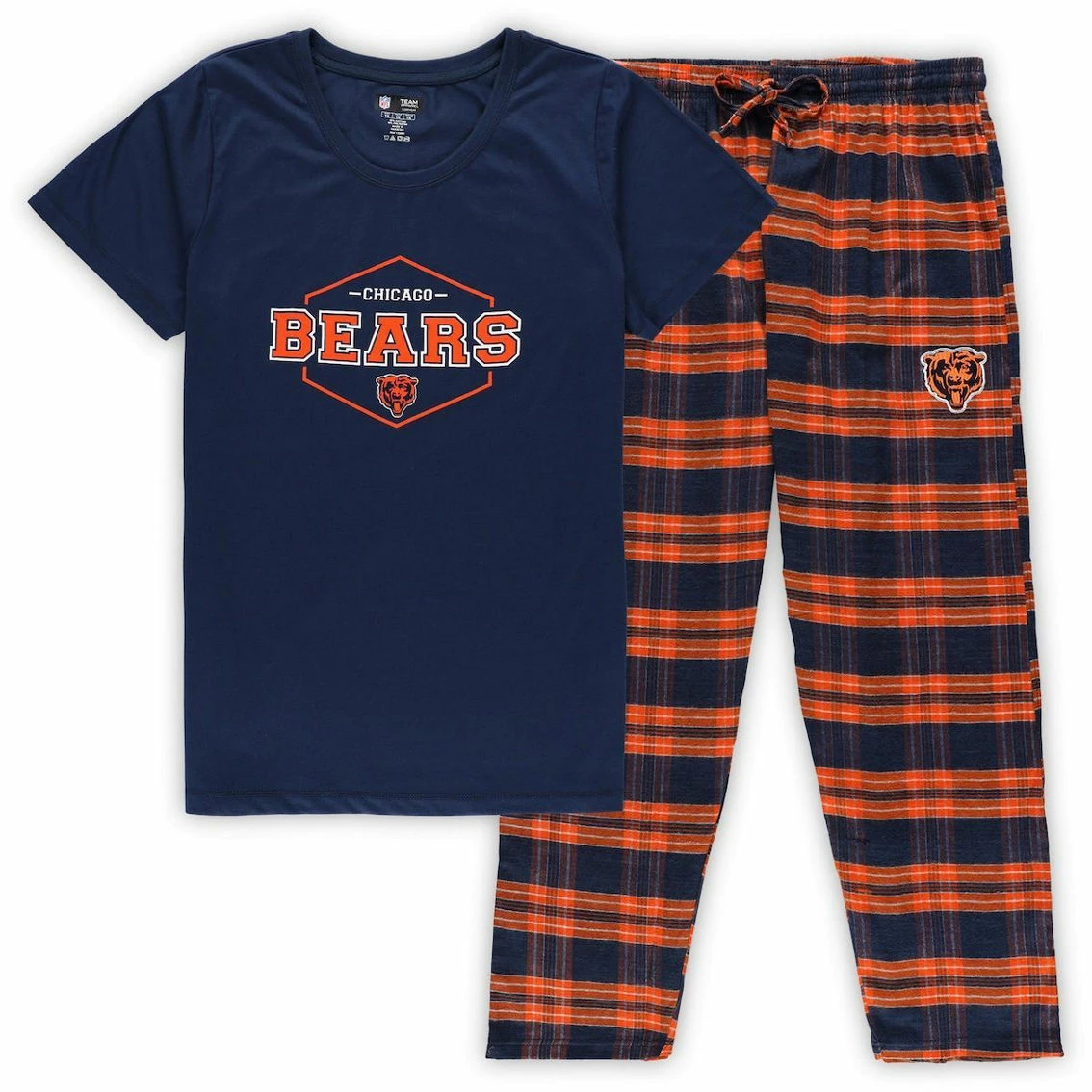 Concepts Sport Women's Navy/Orange Chicago Bears Plus Size Badge T-Shirt & Pants Sleep Set 4 Concepts Sport Women's Navy/Orange Chicago Bears Plus Size Badge T-Shirt & Pants Sleep Set - Image 2