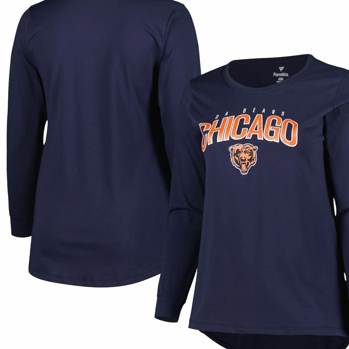 Fanatics Branded Women's Navy Chicago Bears Plus Size Measure Distance Scoop Neck Long Sleeve T-Shirt 3 Fanatics Branded Women's Navy Chicago Bears Plus Size Measure Distance Scoop Neck Long Sleeve T-Shirt