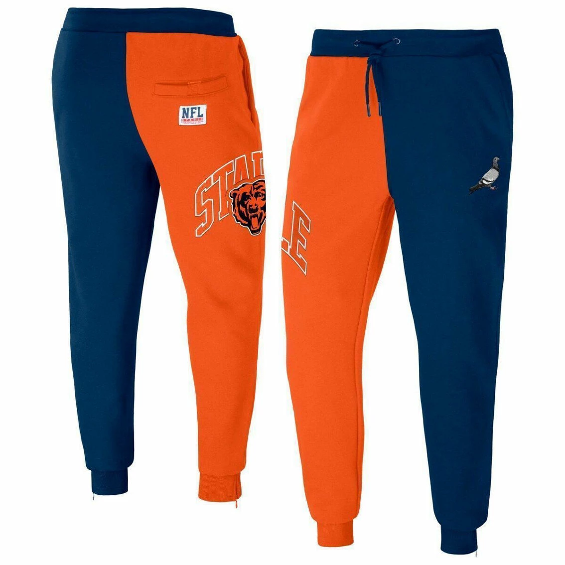 Staple Men's NFL X Orange Chicago Bears Split Logo Fleece Pants 3 Staple Men's NFL X Orange Chicago Bears Split Logo Fleece Pants