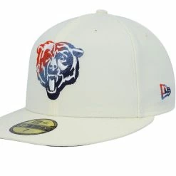 New Era Men's Cream Chicago Bears Chrome Color Dim 59FIFTY Fitted Hat
