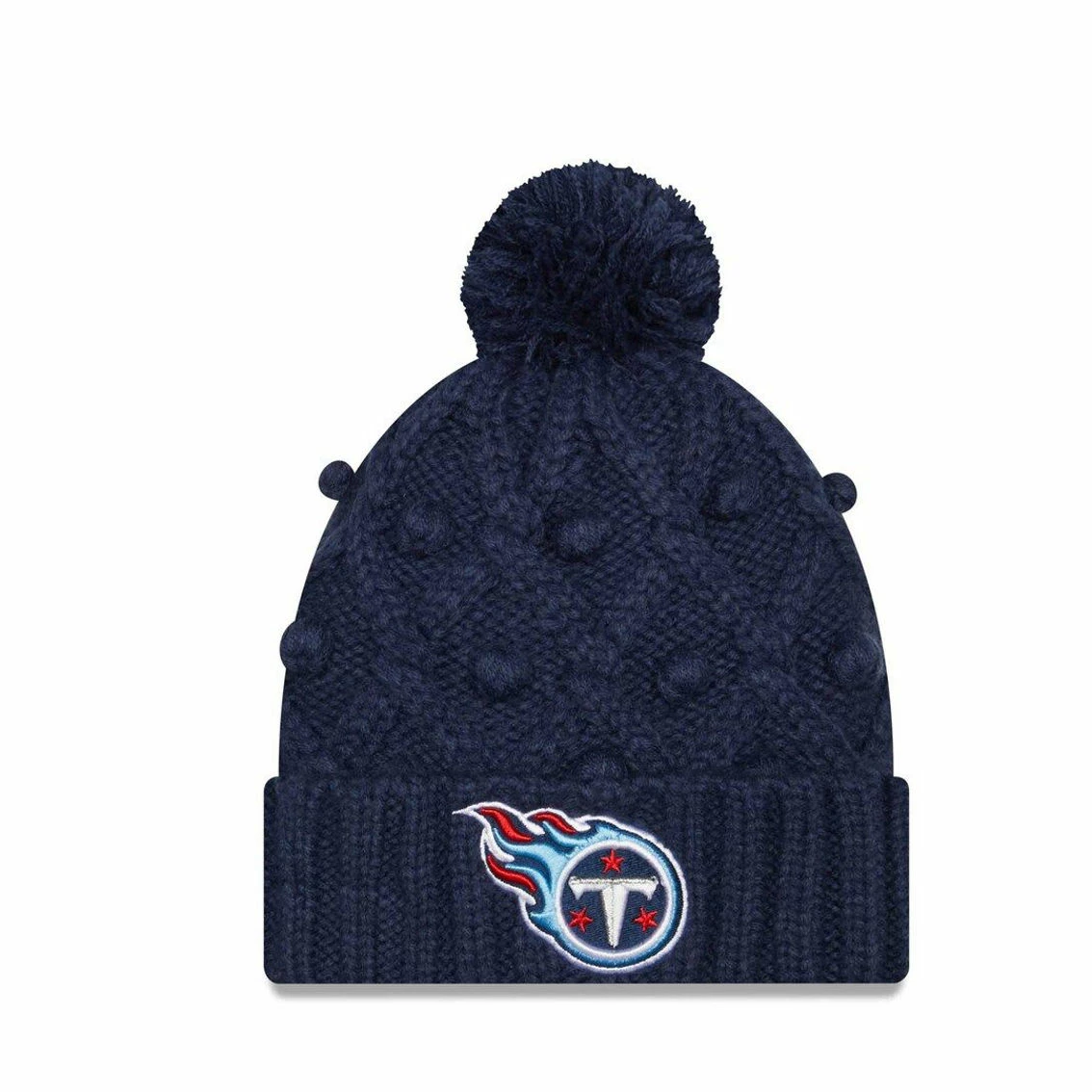 New Era Women's Navy Tennessee Titans Toasty Cuffed Knit Hat With Pom 4 New Era Women's Navy Tennessee Titans Toasty Cuffed Knit Hat With Pom - Image 2