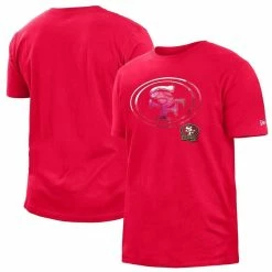 New Era Men's Scarlet San Francisco 49ers 2022 Sideline Ink Dye T-Shirt