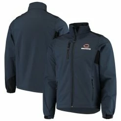 Dunbrooke Men's Navy Chicago Bears Circle Softshell Fleece Full-Zip Jacket