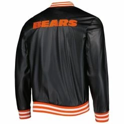 The Wild Collective Men's Black Chicago Bears Metallic Bomber Full-Snap Jacket 9 The Wild Collective Men's Black Chicago Bears Metallic Bomber Full-Snap Jacket -Fanatics DSCO1153014836 1007 ALT3