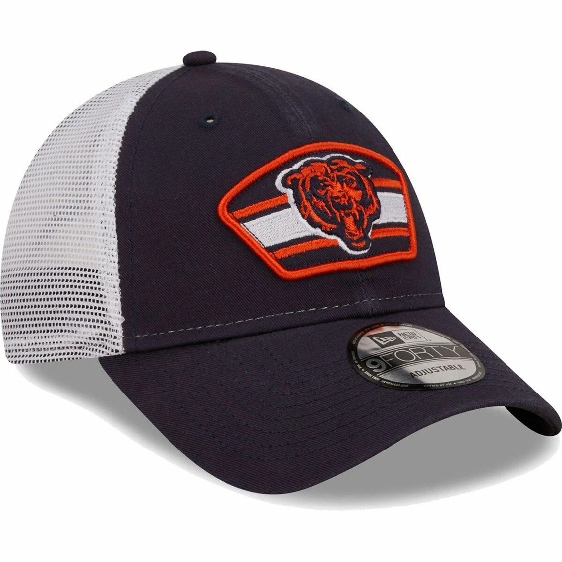 Men's New Era Navy/White Chicago Bears Logo Patch Trucker 9FORTY Snapback Hat 6 Men's New Era Navy/White Chicago Bears Logo Patch Trucker 9FORTY Snapback Hat - Image 4