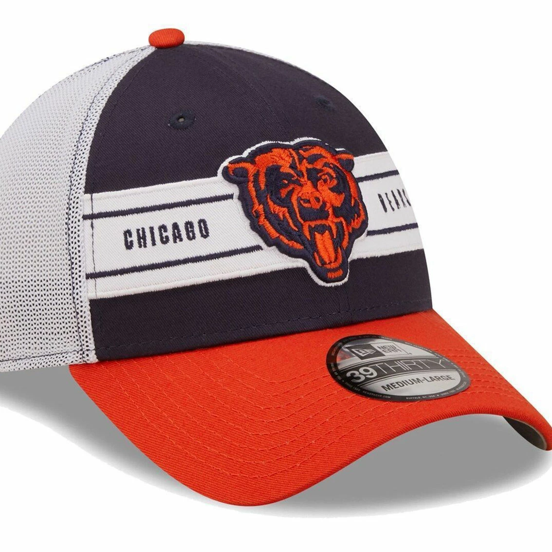 New Era Men's Navy/Orange Chicago Bears Team Banded 39THIRTY Flex Hat 6 New Era Men's Navy/Orange Chicago Bears Team Banded 39THIRTY Flex Hat - Image 4