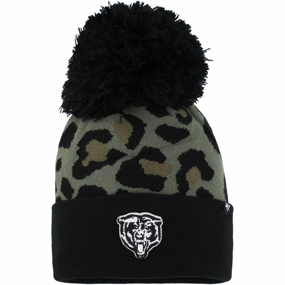 '47 Women's Green/Black Chicago Bears Bagheera Cuffed Knit Hat With Pom 3 '47 Women's Green/Black Chicago Bears Bagheera Cuffed Knit Hat With Pom