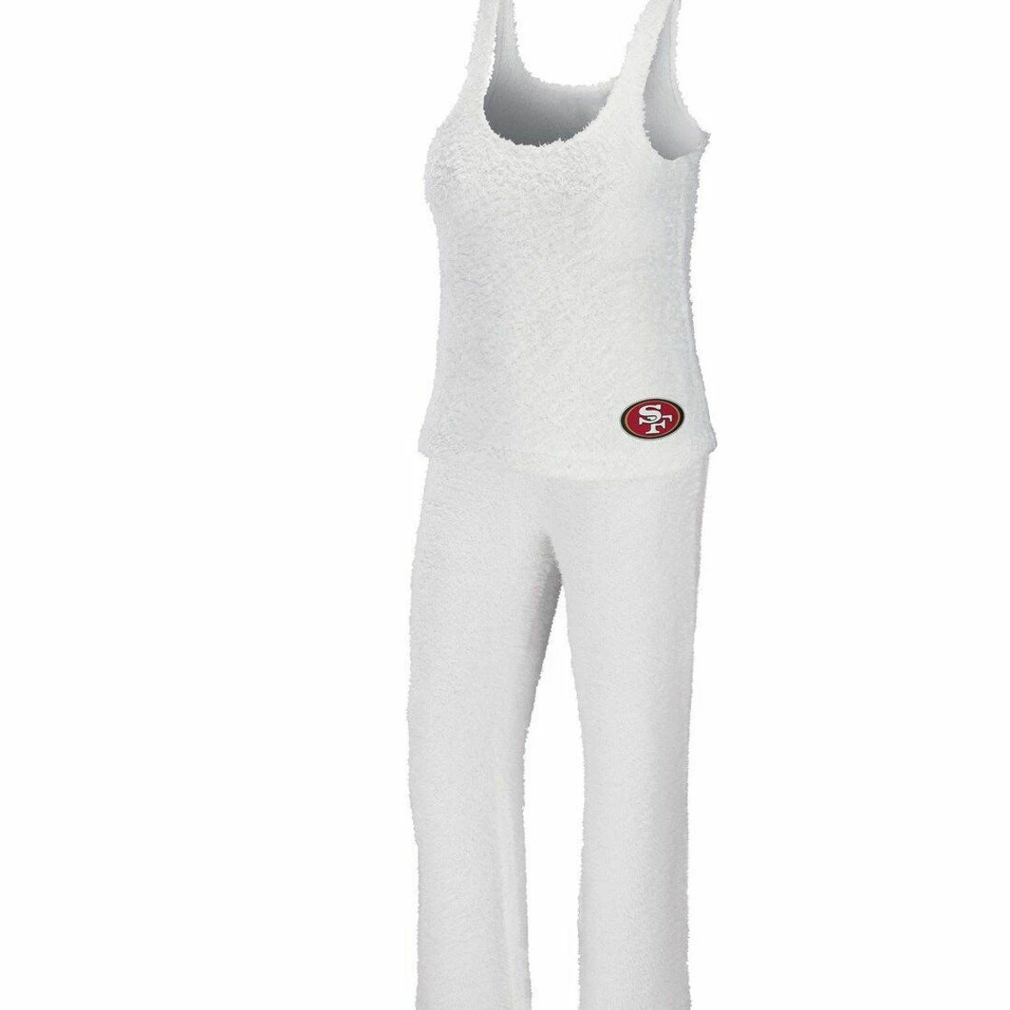WEAR By Erin Andrews Women's Cream San Francisco 49ers Plus Size Cozy Scoop Neck Tank Top & Pants Set 4 WEAR By Erin Andrews Women's Cream San Francisco 49ers Plus Size Cozy Scoop Neck Tank Top & Pants Set - Image 2