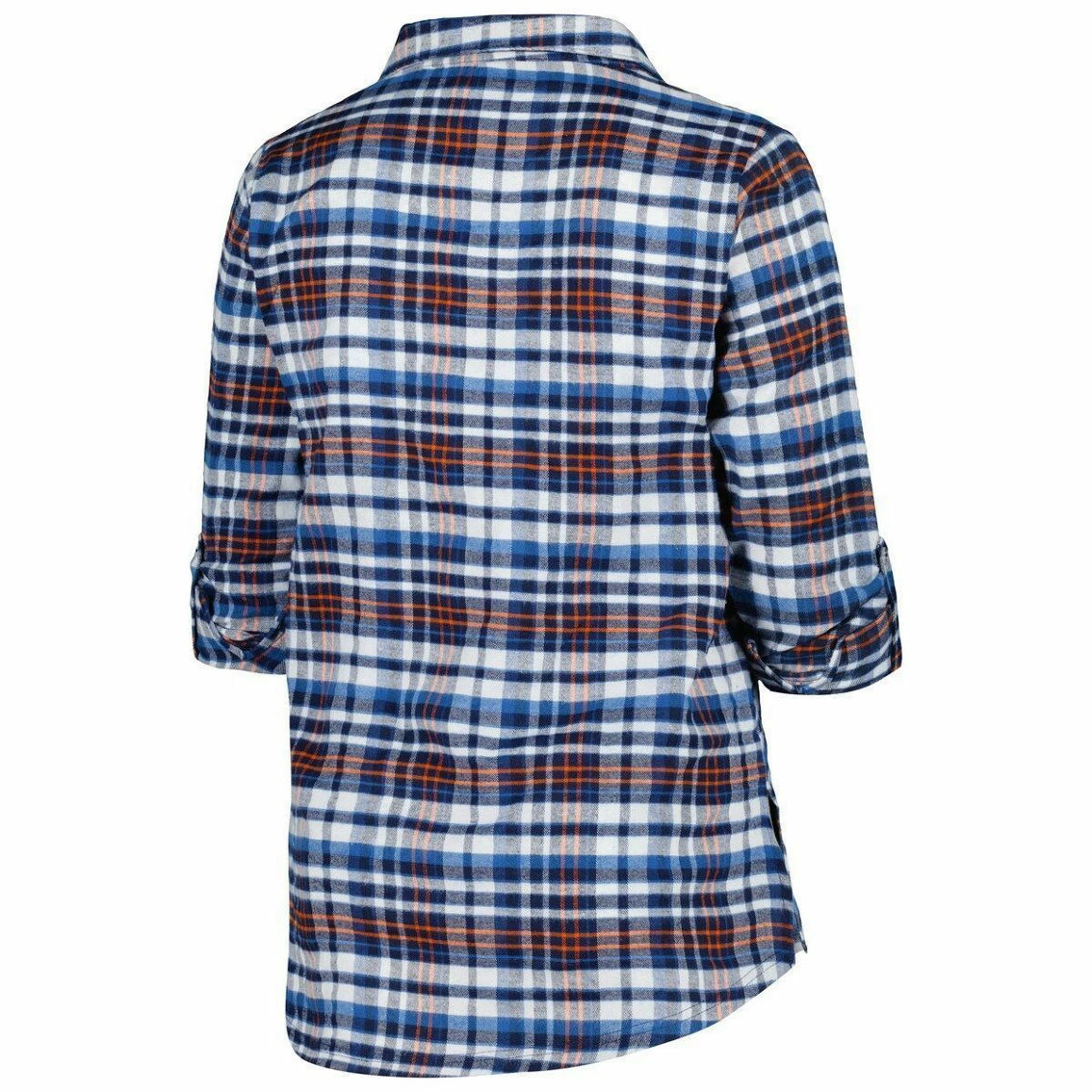 Women's Concepts Sport Navy Chicago Bears Plus Size Mainstay Flannel Full-Button Long Sleeve Nightshirt 6 Women's Concepts Sport Navy Chicago Bears Plus Size Mainstay Flannel Full-Button Long Sleeve Nightshirt - Image 4