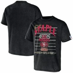 Staple Men's NFL X Black San Francisco 49ers Throwback Vintage Wash T-Shirt