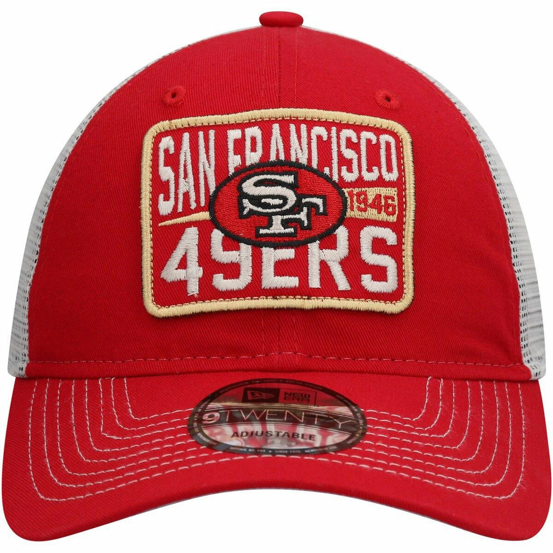 New Era Men's Scarlet/Natural San Francisco 49ers Historic Logo Devoted Trucker 9TWENTY Snapback Hat 5 New Era Men's Scarlet/Natural San Francisco 49ers Historic Logo Devoted Trucker 9TWENTY Snapback Hat - Image 3