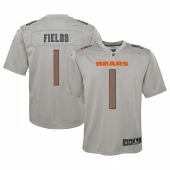Nike Youth Justin Fields Gray Chicago Bears Atmosphere Game Jersey
