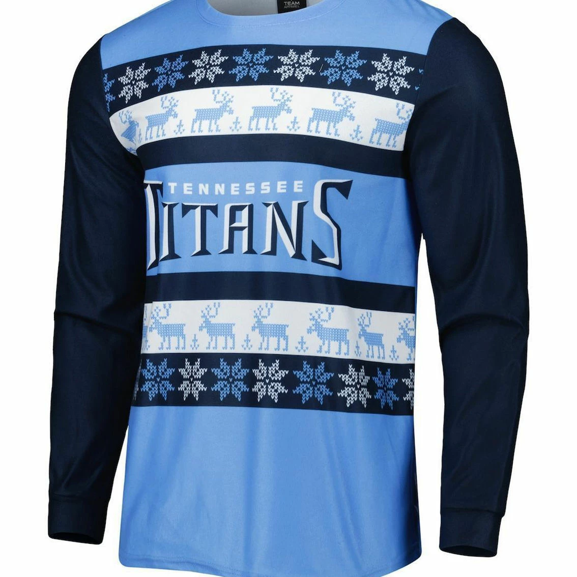 FOCO Men's Light Blue Tennessee Titans Team Ugly Pajama Set 5 FOCO Men's Light Blue Tennessee Titans Team Ugly Pajama Set - Image 3