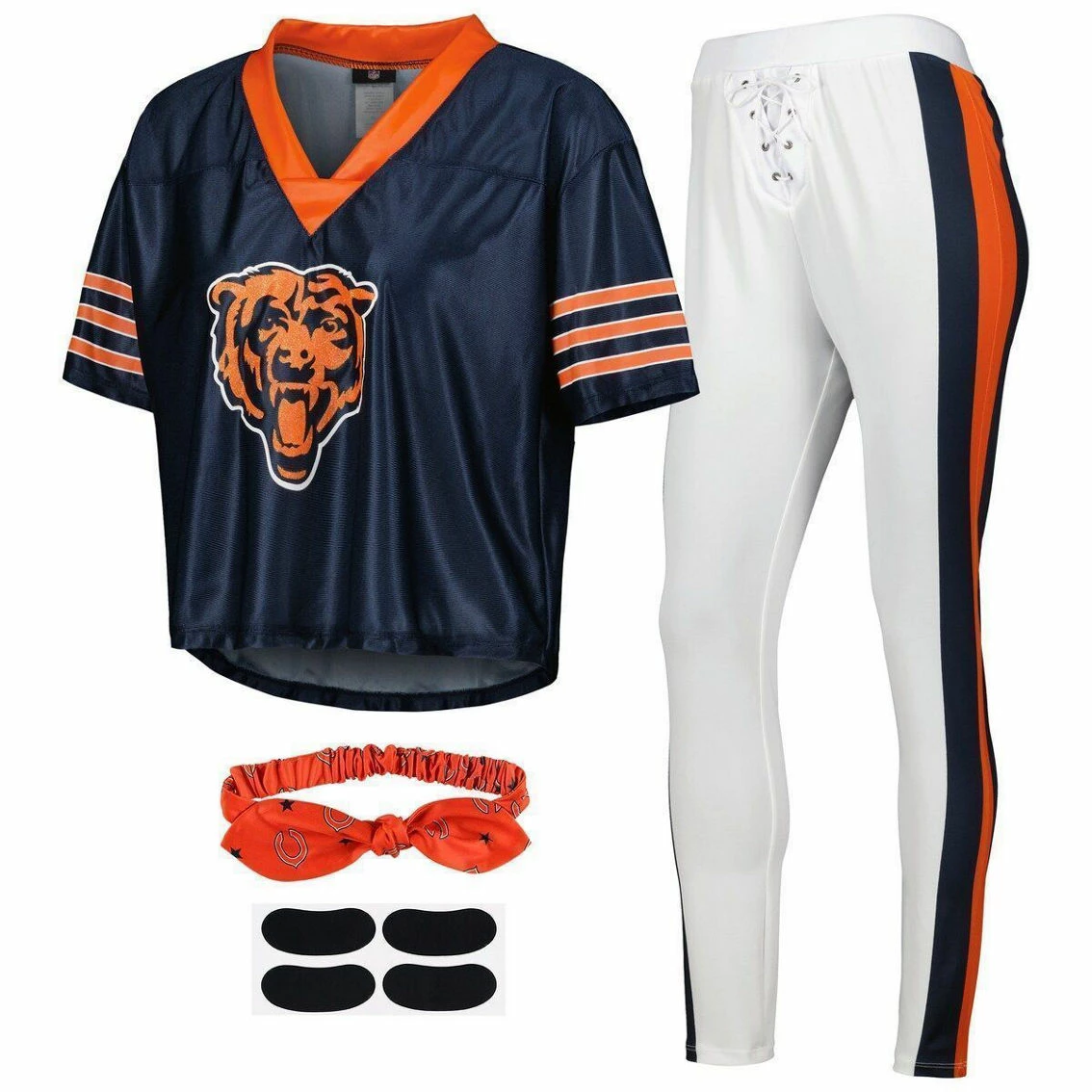 Jerry Leigh Women's Navy/White Chicago Bears Game Day Costume Set 4 Jerry Leigh Women's Navy/White Chicago Bears Game Day Costume Set - Image 2