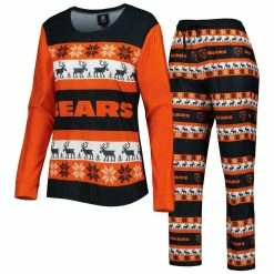 FOCO Women's Navy Chicago Bears Holiday Ugly Pajama Set