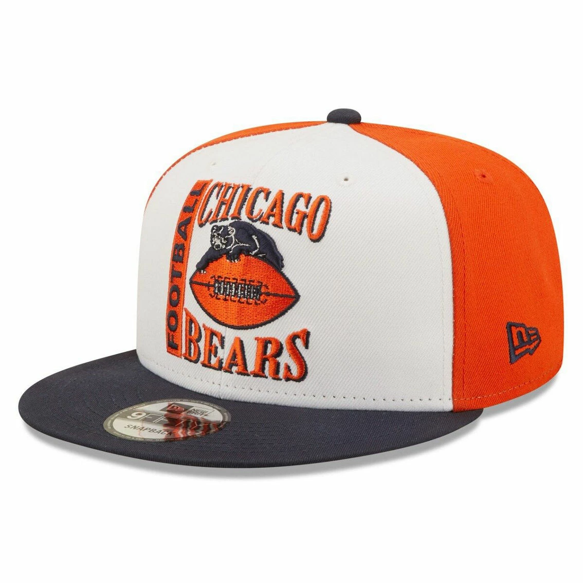 New Era Men's White/Navy Chicago Bears Retro Sport 9FIFTY Snapback Hat 3 New Era Men's White/Navy Chicago Bears Retro Sport 9FIFTY Snapback Hat