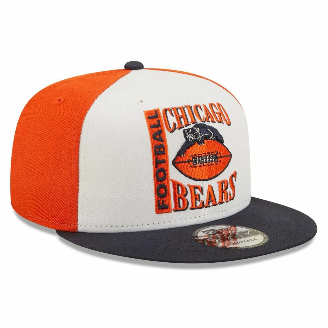 New Era Men's White/Navy Chicago Bears Retro Sport 9FIFTY Snapback Hat 6 New Era Men's White/Navy Chicago Bears Retro Sport 9FIFTY Snapback Hat - Image 4