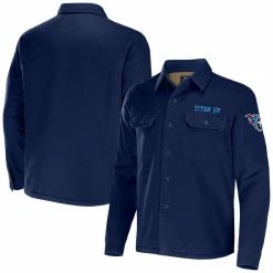 NFL X Darius Rucker Collection By Fanatics Men's Navy Tennessee Titans Canvas Button-Up Shirt Jacket