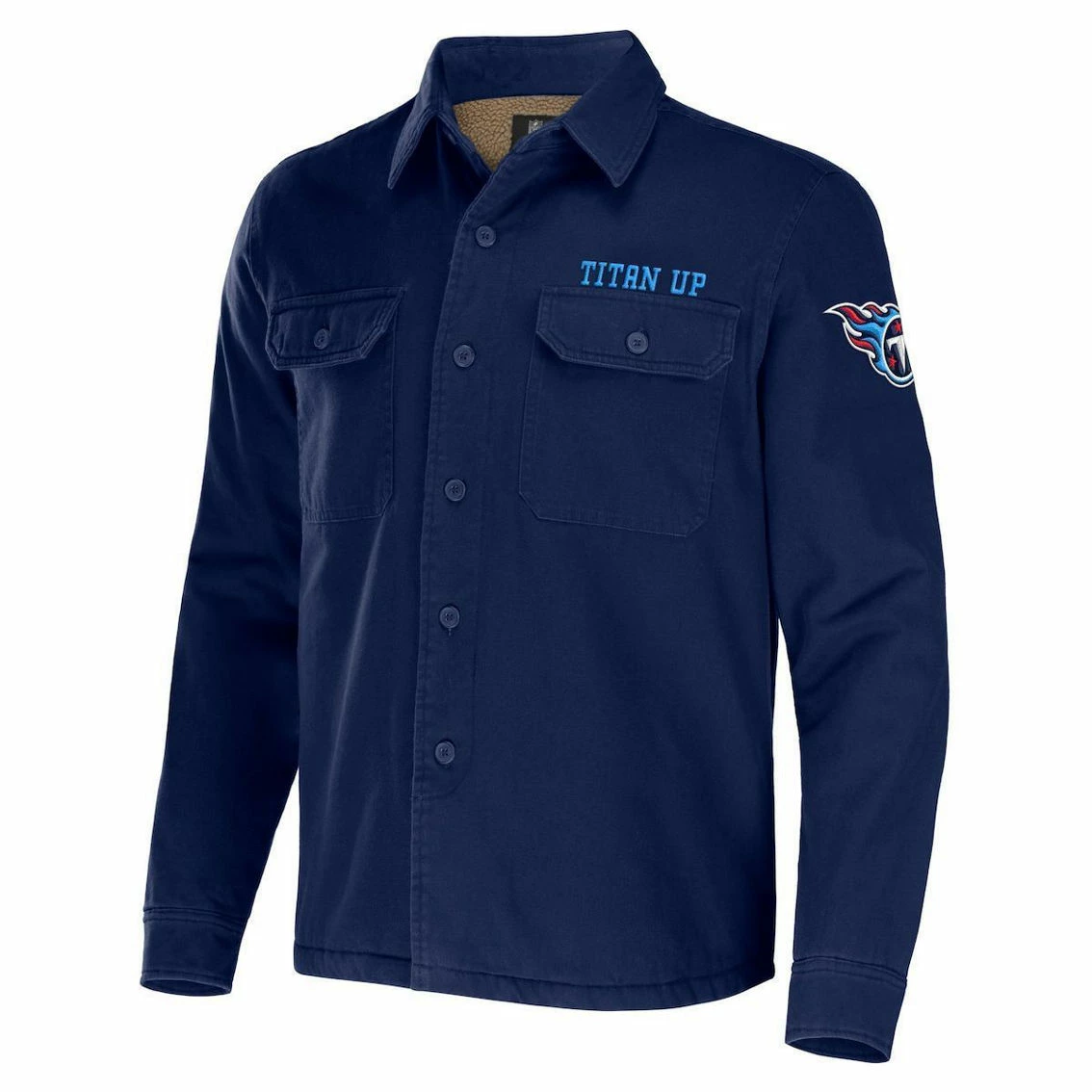 NFL X Darius Rucker Collection By Fanatics Men's Navy Tennessee Titans Canvas Button-Up Shirt Jacket 5 NFL X Darius Rucker Collection By Fanatics Men's Navy Tennessee Titans Canvas Button-Up Shirt Jacket - Image 3