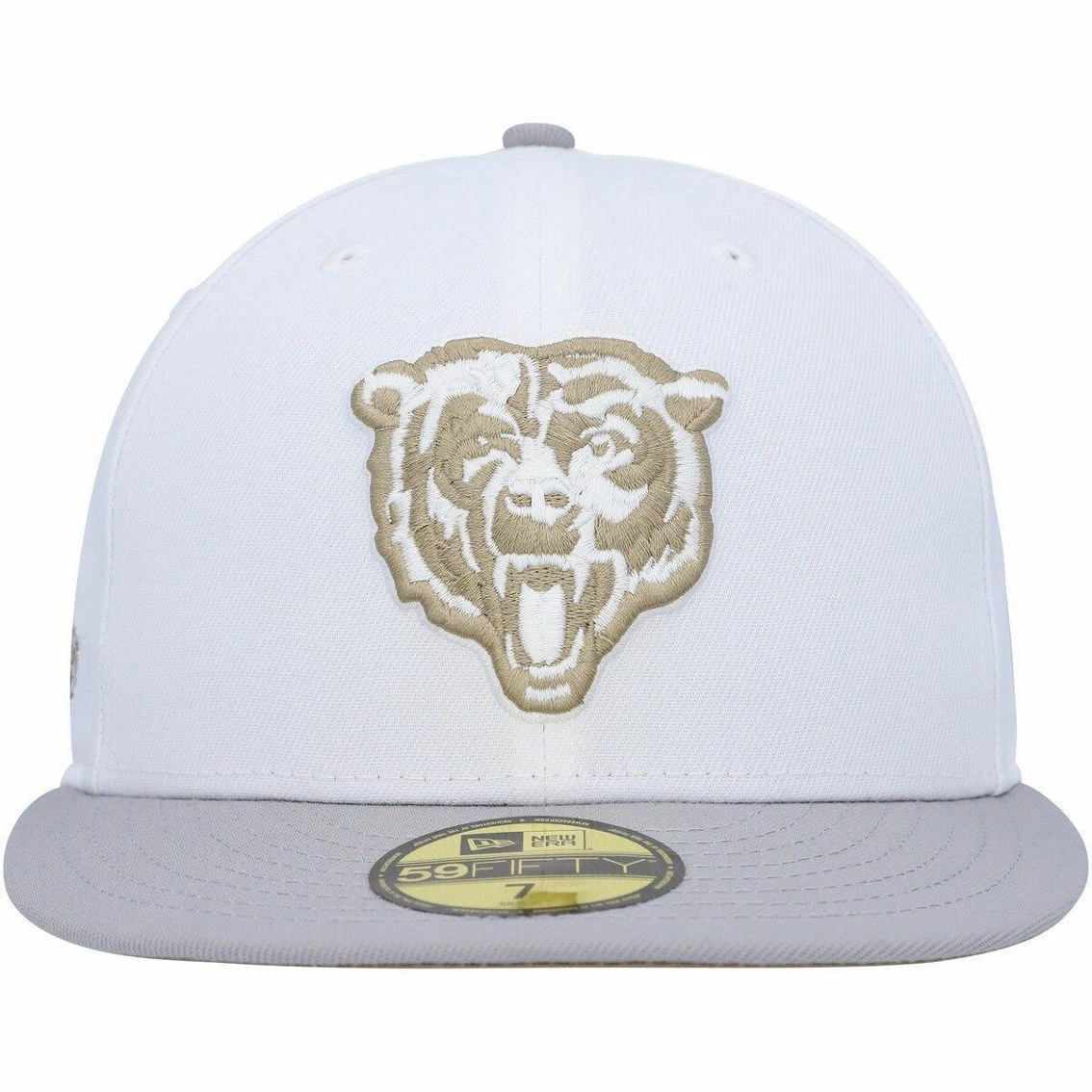 New Era Men's White/Gray Chicago Bears 100th Anniversary Gold Undervisor 59FIFTY Fitted Hat 5 New Era Men's White/Gray Chicago Bears 100th Anniversary Gold Undervisor 59FIFTY Fitted Hat - Image 3