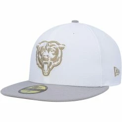 New Era Men's White/Gray Chicago Bears 100th Anniversary Gold Undervisor 59FIFTY Fitted Hat 9 New Era Men's White/Gray Chicago Bears 100th Anniversary Gold Undervisor 59FIFTY Fitted Hat -Fanatics DSCO1153018748 3550 ALT3