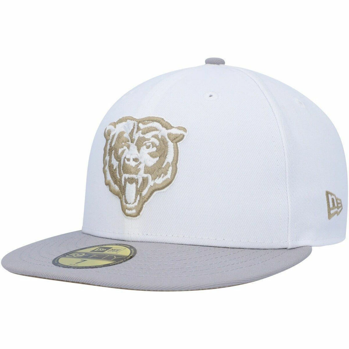 New Era Men's White/Gray Chicago Bears 100th Anniversary Gold Undervisor 59FIFTY Fitted Hat 6 New Era Men's White/Gray Chicago Bears 100th Anniversary Gold Undervisor 59FIFTY Fitted Hat - Image 4