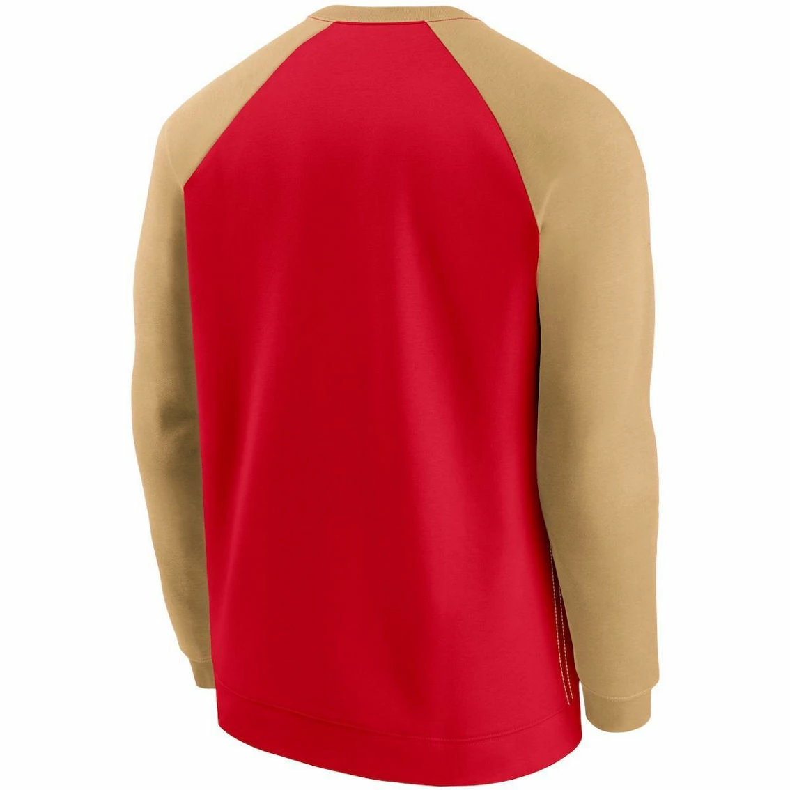 Nike Men's Scarlet/Gold San Francisco 49ers Historic Raglan Crew Performance Sweater 6 Nike Men's Scarlet/Gold San Francisco 49ers Historic Raglan Crew Performance Sweater - Image 4