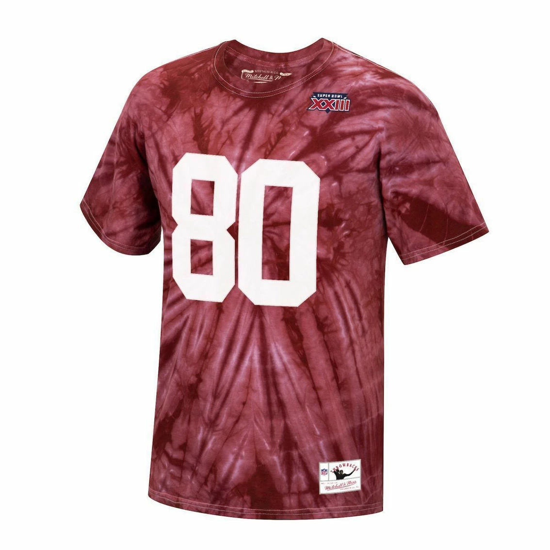 Mitchell & Ness Men's Jerry Rice Scarlet San Francisco 49ers Tie-Dye Super Bowl XXIII Retired Player Name & Number T-Shirt 5 Mitchell & Ness Men's Jerry Rice Scarlet San Francisco 49ers Tie-Dye Super Bowl XXIII Retired Player Name & Number T-Shirt - Image 3