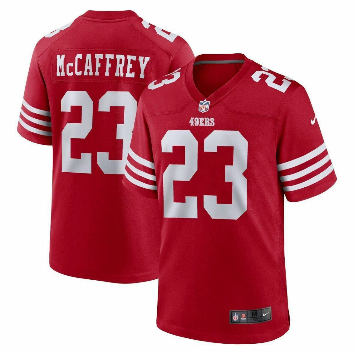 Nike Men's Christian McCaffrey Scarlet San Francisco 49ers Game Player Jersey 3 Nike Men's Christian McCaffrey Scarlet San Francisco 49ers Game Player Jersey