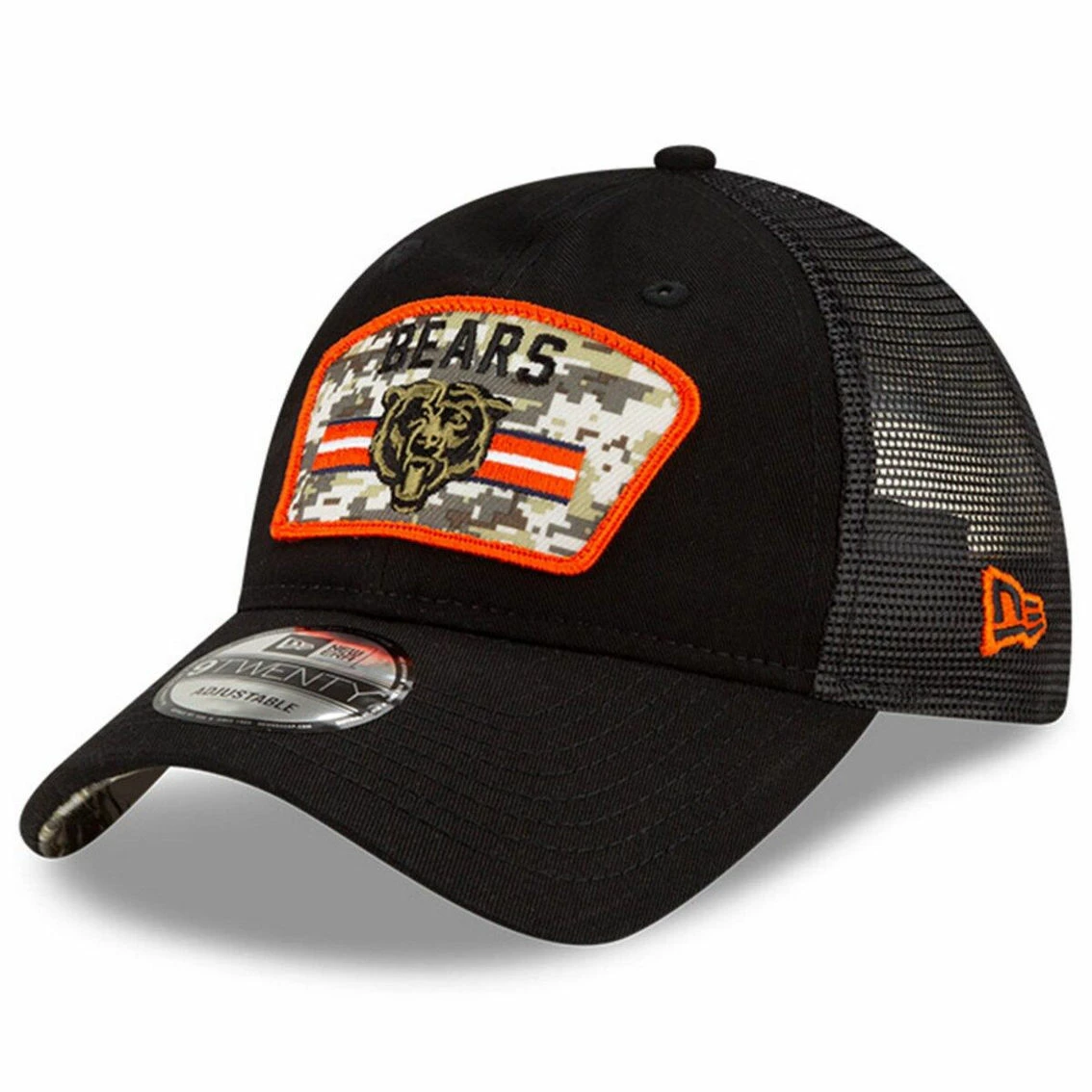 New Era Youth Black/Camo Chicago Bears 2021 Salute To Service Trucker 9TWENTY Snapback Adjustable Hat 6 New Era Youth Black/Camo Chicago Bears 2021 Salute To Service Trucker 9TWENTY Snapback Adjustable Hat - Image 4