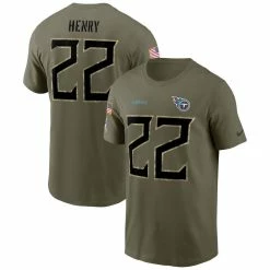 Nike Men's Derrick Henry Olive Tennessee Titans 2022 Salute To Service Name & Number T-Shirt
