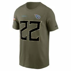 Nike Men's Derrick Henry Olive Tennessee Titans 2022 Salute To Service Name & Number T-Shirt 8 Nike Men's Derrick Henry Olive Tennessee Titans 2022 Salute To Service Name & Number T-Shirt -Fanatics DSCO1153021607 2068 ALT2
