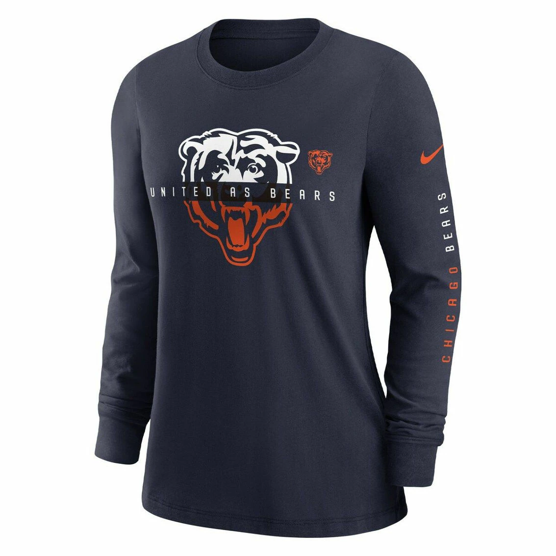 Women's Nike Navy Chicago Bears Prime Split Long Sleeve T-Shirt 5 Women's Nike Navy Chicago Bears Prime Split Long Sleeve T-Shirt - Image 3