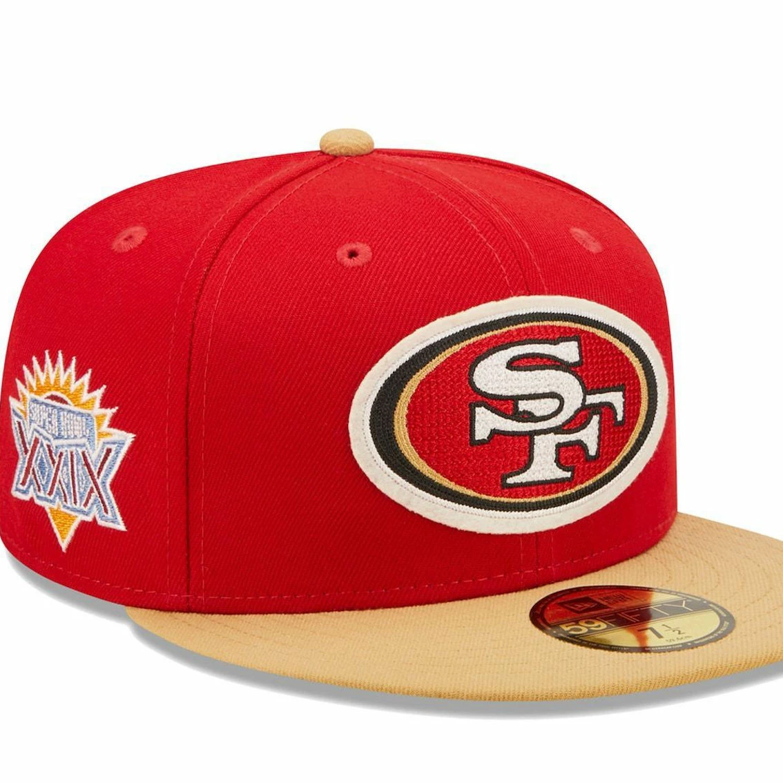 New Era Men's Scarlet/Gold San Francisco 49ers Super Bowl XXIX Letterman 59FIFTY Fitted Hat 3 New Era Men's Scarlet/Gold San Francisco 49ers Super Bowl XXIX Letterman 59FIFTY Fitted Hat