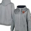 Profile Women's Heather Charcoal Chicago Bears Plus Size Fleece Full-Zip Hoodie Jacket