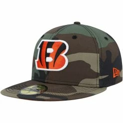 New Era Men's Camo Cincinnati Bengals Woodland Logo 59FIFTY Fitted Hat