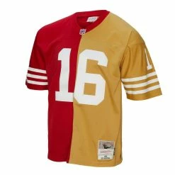 Mitchell & Ness Men's Joe Montana Scarlet/Gold San Francisco 49ers 1990 Split Legacy Replica Jersey -Fanatics DSCO1153023529 GOLDRE ALT2