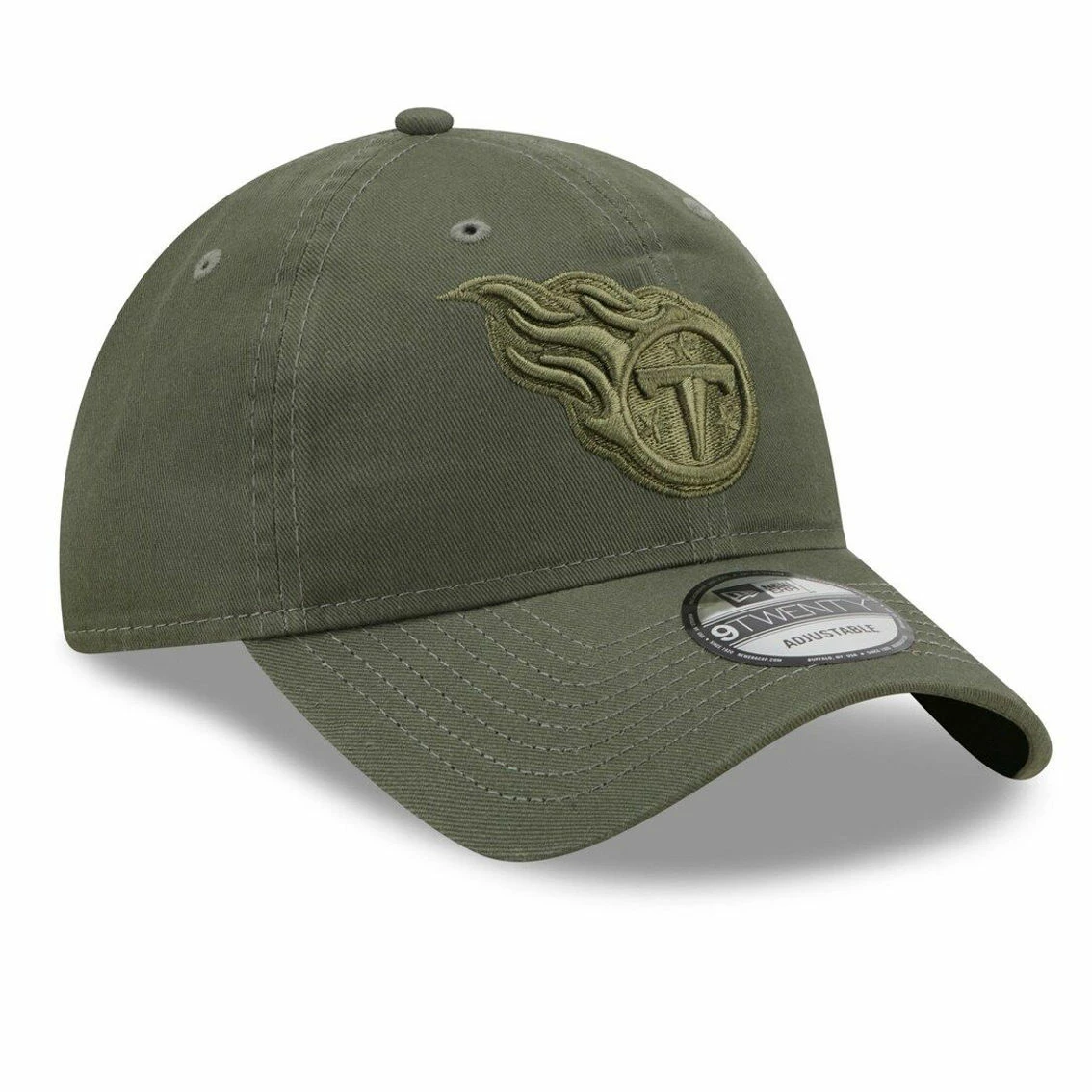 New Era Men's Olive Tennessee Titans Core Classic 2.0 Tonal 9TWENTY Adjustable Hat 6 New Era Men's Olive Tennessee Titans Core Classic 2.0 Tonal 9TWENTY Adjustable Hat - Image 4