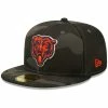 New Era Men's Black Chicago Bears Camo 59FIFTY Fitted Hat -Fanatics DSCO1153023700 4273