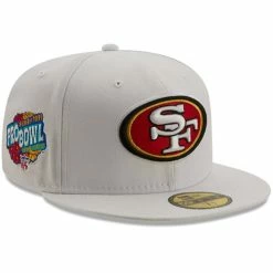 New Era Men's White San Francisco 49ers 1999 Pro Bowl Patch Red Undervisor 59FIFY Fitted Hat