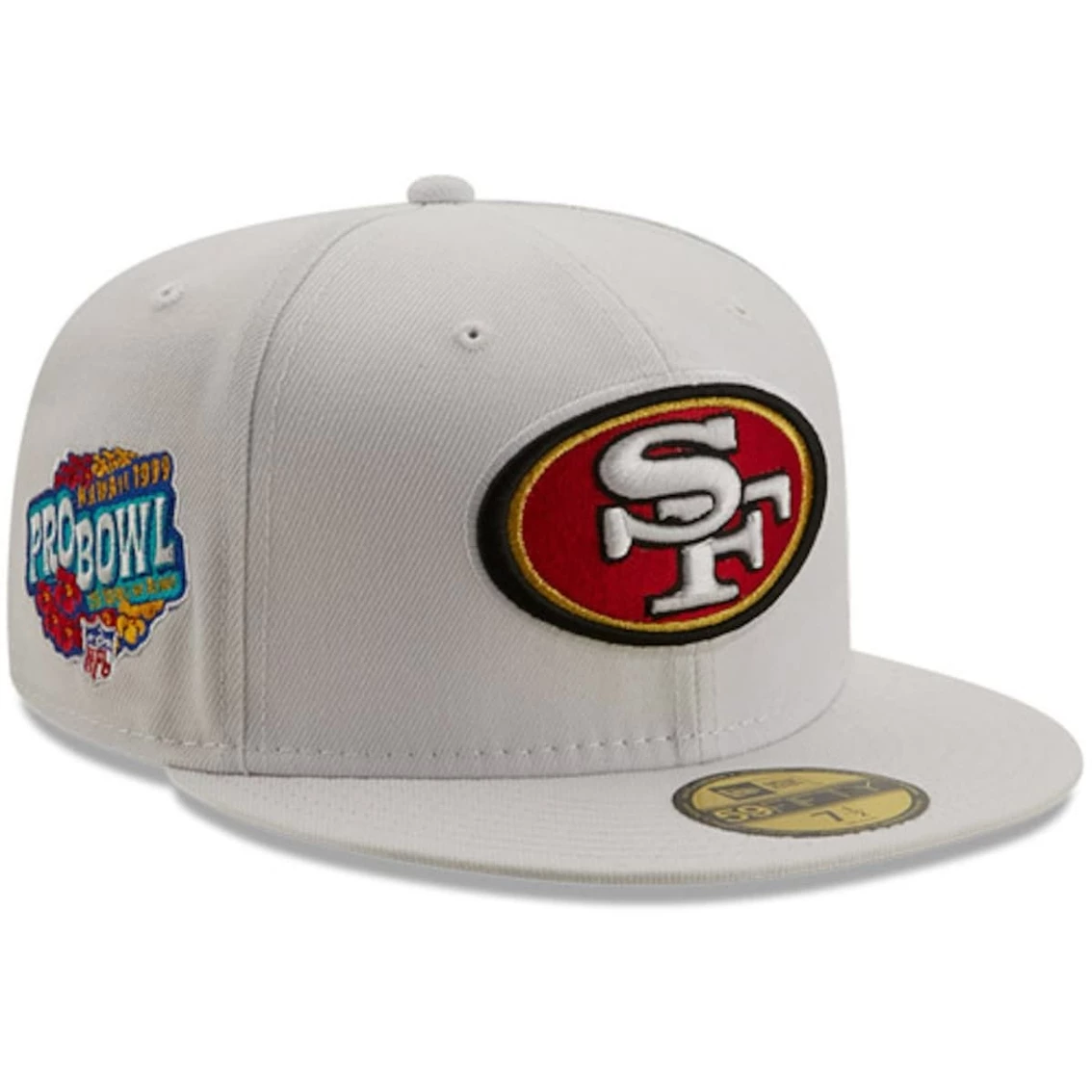 New Era Men's White San Francisco 49ers 1999 Pro Bowl Patch Red Undervisor 59FIFY Fitted Hat 4 New Era Men's White San Francisco 49ers 1999 Pro Bowl Patch Red Undervisor 59FIFY Fitted Hat - Image 2