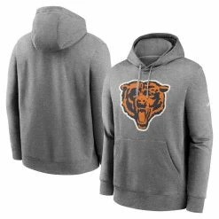 Nike Men's Heathered Gray Chicago Bears Rewind Club Fleece Pullover Hoodie -Fanatics DSCO1153023870 1927 ALT1